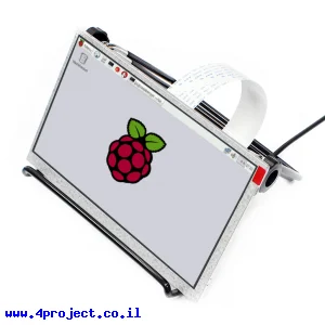 מסך LCD 7" IPS 1024x600, ממשק RPi, ללא מנגנון מגע