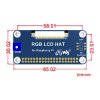 מסך LCD 7" IPS 1024x600, ממשק RPi, ללא מנגנון מגע