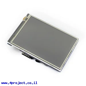מסך מגע LCD IPS 3.5" 480x320, ממשק HDMI, ממשק מגע RPi
