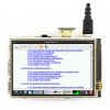 מסך מגע LCD IPS 3.5" 480x320, ממשק HDMI, ממשק מגע RPi