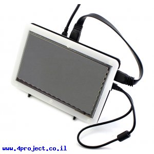 מסך קיבולי LCD 7" IPS 1024x600, מסגרת, ממשק HDMI, מגע USB