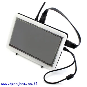 מסך קיבולי LCD 7" IPS 1024x600, מסגרת, ממשק HDMI, מגע USB