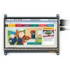 מסך קיבולי LCD 7" IPS 1024x600, מסגרת, ממשק HDMI, מגע USB