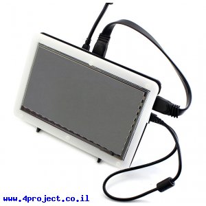 מסך קיבולי LCD 7" 800x480, מסגרת, ממשק HDMI, מגע USB