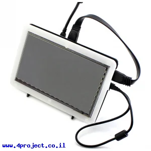 מסך קיבולי LCD 7" 800x480, מסגרת, ממשק HDMI, מגע USB