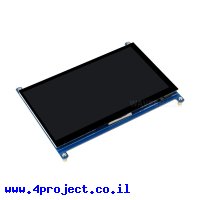 מסך קיבולי LCD 7" IPS 1024x600, ממשק HDMI, מגע USB