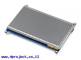 תמונה של מוצר מסך קיבולי LCD 7" 800x480, ממשק HDMI, מגע USB