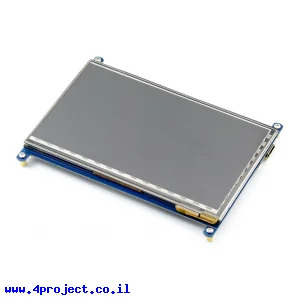 מסך קיבולי LCD 7" 800x480, ממשק HDMI, מגע USB