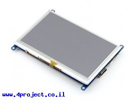 תמונה של מוצר מסך מגע LCD 5" 800x480, ממשק HDMI, מגע USB