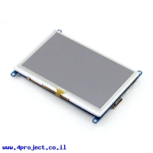 מסך מגע LCD 5" 800x480, ממשק HDMI, מגע USB