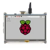 מסך מגע LCD 5" 800x480, ממשק HDMI, ממשק מגע RPi