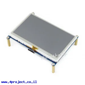 מסך מגע LCD 4.3" 480x272, ממשק HDMI, ממשק מגע RPi