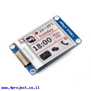מסך E-Ink ל-3 צבעים (אדום, שחור, לבן) , גודל 1.54", רזולוציה 200x200