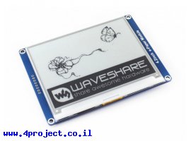 תמונה של מוצר מסך E-Ink ל-2 צבעים, גודל 4.2", רזולוציה 400x300