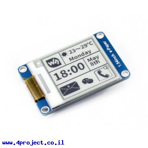 מסך E-Ink ל-2 צבעים, גודל 1.54", רזולוציה 200x200