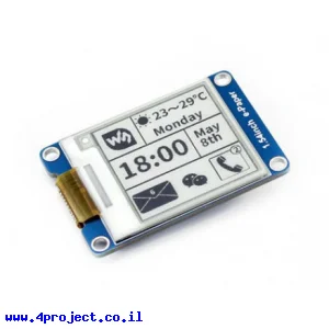 מסך E-Ink ל-2 צבעים, גודל 1.54", רזולוציה 200x200