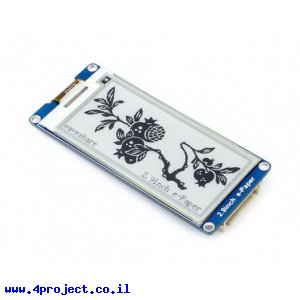 מסך E-Ink ל-2 צבעים, גודל 2.9", רזולוציה 296x128