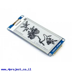 מסך E-Ink ל-2 צבעים, גודל 2.9", רזולוציה 296x128