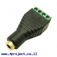 מתאם שקע אודיו TRRS 3.5mm לטרמינל הברגה