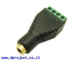 תמונה של מוצר מתאם שקע אודיו TRRS 3.5mm לטרמינל הברגה