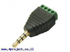 תמונה של מוצר מתאם תקע אודיו TRRS 3.5mm לטרמינל הברגה