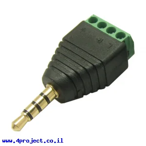 מתאם תקע אודיו TRRS 3.5mm לטרמינל הברגה