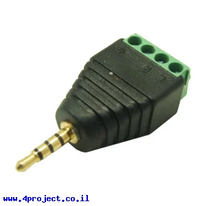 מתאם תקע אודיו TRRS 2.5mm לטרמינל הברגה