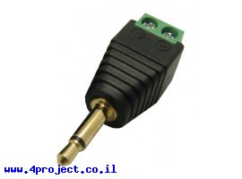 תמונה של מוצר מתאם תקע אודיו 3.5mm מונו לטרמינל הברגה