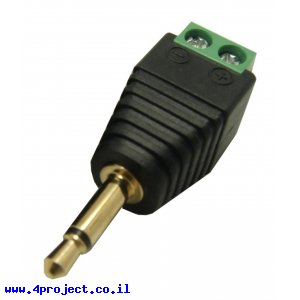מתאם תקע אודיו 3.5mm מונו לטרמינל הברגה