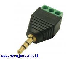 תמונה של מוצר מתאם תקע אודיו 3.5mm סטריאו לטרמינל הברגה
