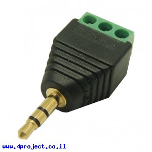מתאם תקע אודיו 3.5mm סטריאו לטרמינל הברגה