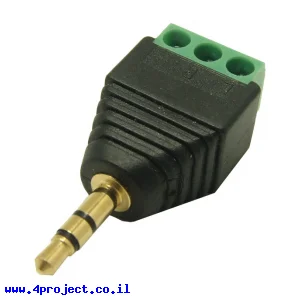 מתאם תקע אודיו 3.5mm סטריאו לטרמינל הברגה