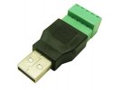תמונה של מוצר מתאם USB-A זכר לטרמינל הברגה