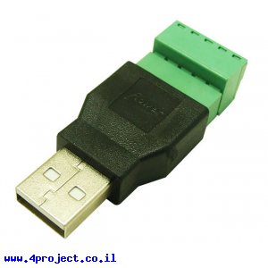 מתאם USB-A זכר לטרמינל הברגה