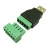 מתאם USB-A זכר לטרמינל הברגה