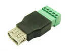 תמונה של מוצר מתאם USB-A נקבה לטרמינל הברגה