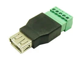 תמונה של מוצר מתאם USB-A נקבה לטרמינל הברגה