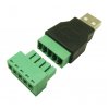 מתאם USB-A נקבה לטרמינל הברגה