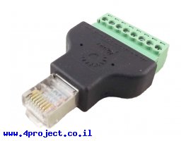תמונה של מוצר מתאם RJ45 זכר לטרמינל הברגה