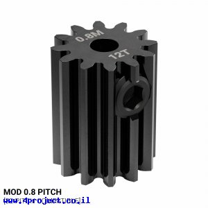 גלגל שיניים MOD0.8 לציר 3 מ"מ עגול, פלדה - 12 שיניים