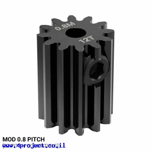 גלגל שיניים MOD0.8 לציר 3 מ"מ עגול, פלדה - 12 שיניים