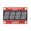 תצוגה אלפאנומרית ירוקה, 4 תאים - חיבור Qwiic