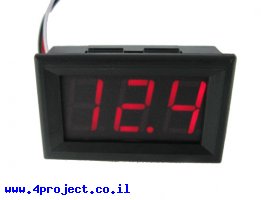 תמונה של מוצר מד מתח 0-30VDC - תצוגה אדומה