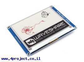 תמונה של מוצר מסך E-Ink ל-3 צבעים (אדום, שחור, לבן), גודל 4.2", רזולוציה 400x300
