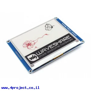 מסך E-Ink ל-3 צבעים (אדום, שחור, לבן), גודל 4.2", רזולוציה 400x300