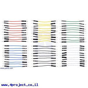 חוט גישור איכותי - זכר/זכר 5 ס"מ - חבילה של 60 צבעוניים