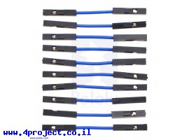 תמונה של מוצר חוט גישור איכותי - נקבה/נקבה 2.5 ס"מ - חבילה של 10 כחולים