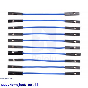 חוט גישור איכותי - נקבה/נקבה 5 ס"מ - חבילה של 10 כחולים