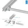 חיבור ל-X-Rail - ישר, חבילה של 2