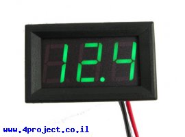 תמונה של מוצר מד מתח 0-30VDC - תצוגה ירוקה